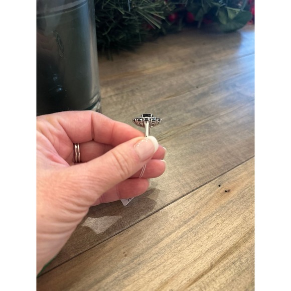 Midnight Sapphire Ring for Arthritic Hands with Zircons Sterling Silver 925 sz 8 - Picture 3 of 6